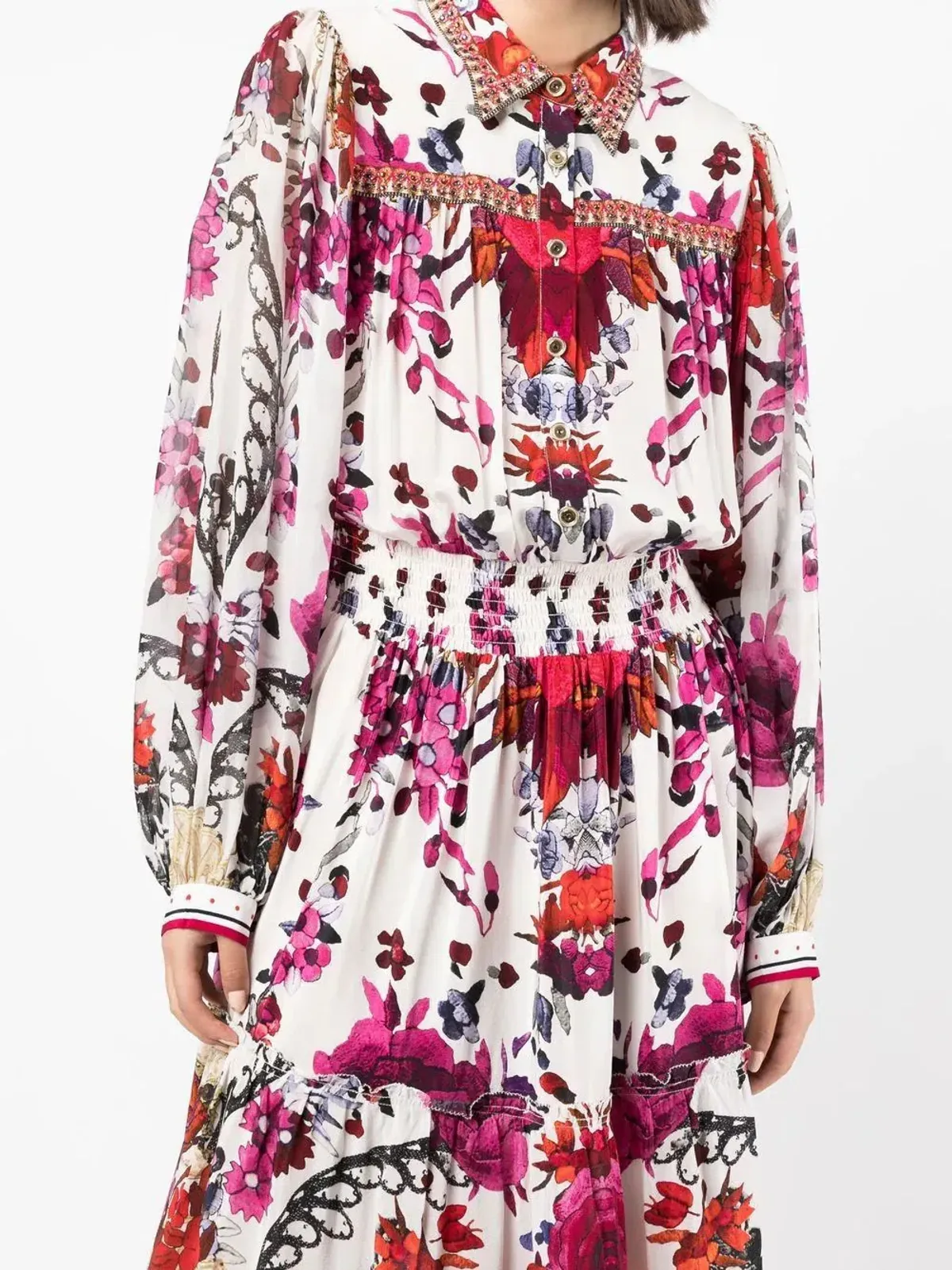 Camilla Button Through Tiered Dress Reign Of Roses Size L / Au 14 - Image 2