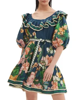 Alémais Lyla Frill Neck Mini Dress Floral Size 8  for rent on The Volte - image 2