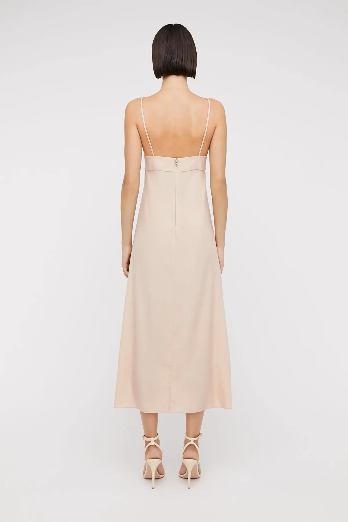 Scanlan Theodore Silk Slip Dress Nude Size 10 - Image 3