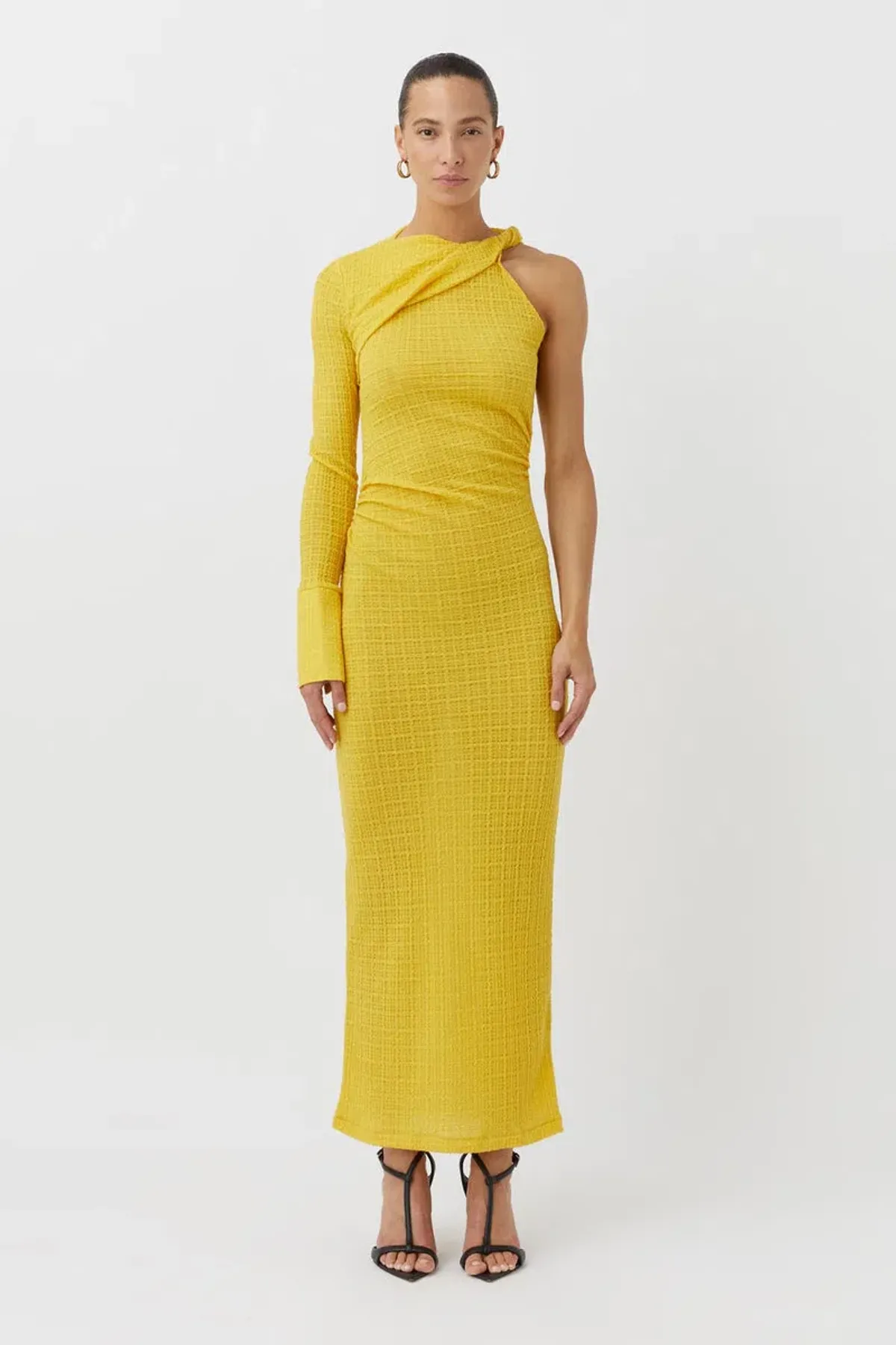 Camilla and Marc Cypress Asymmetric One-Shoulder Midi Dress in Golden Amber Size 6 - Image 1