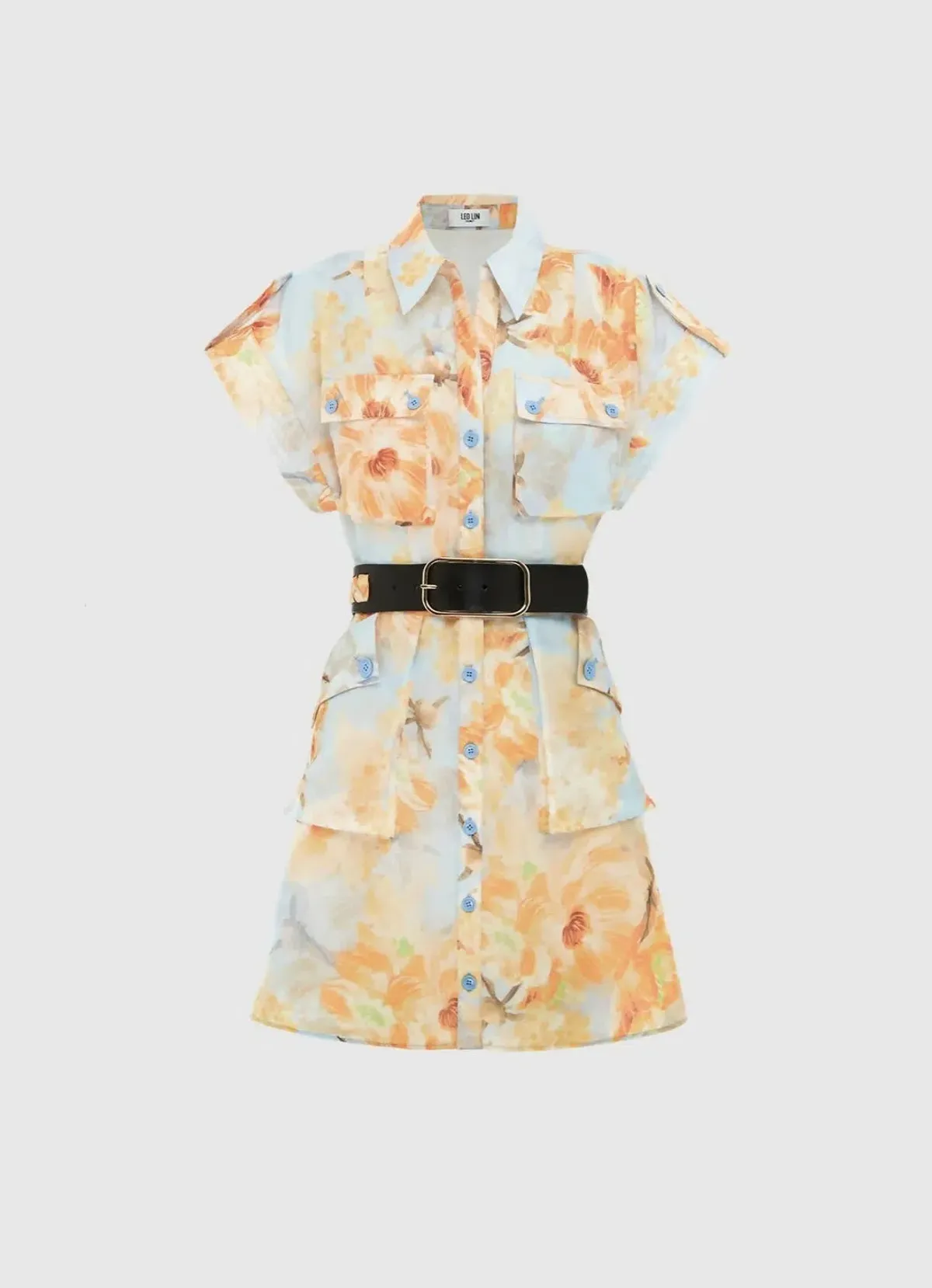 Leo Lin Frankie Pocket Shirt Mini Dress Multi Size AU 10 - Image 1