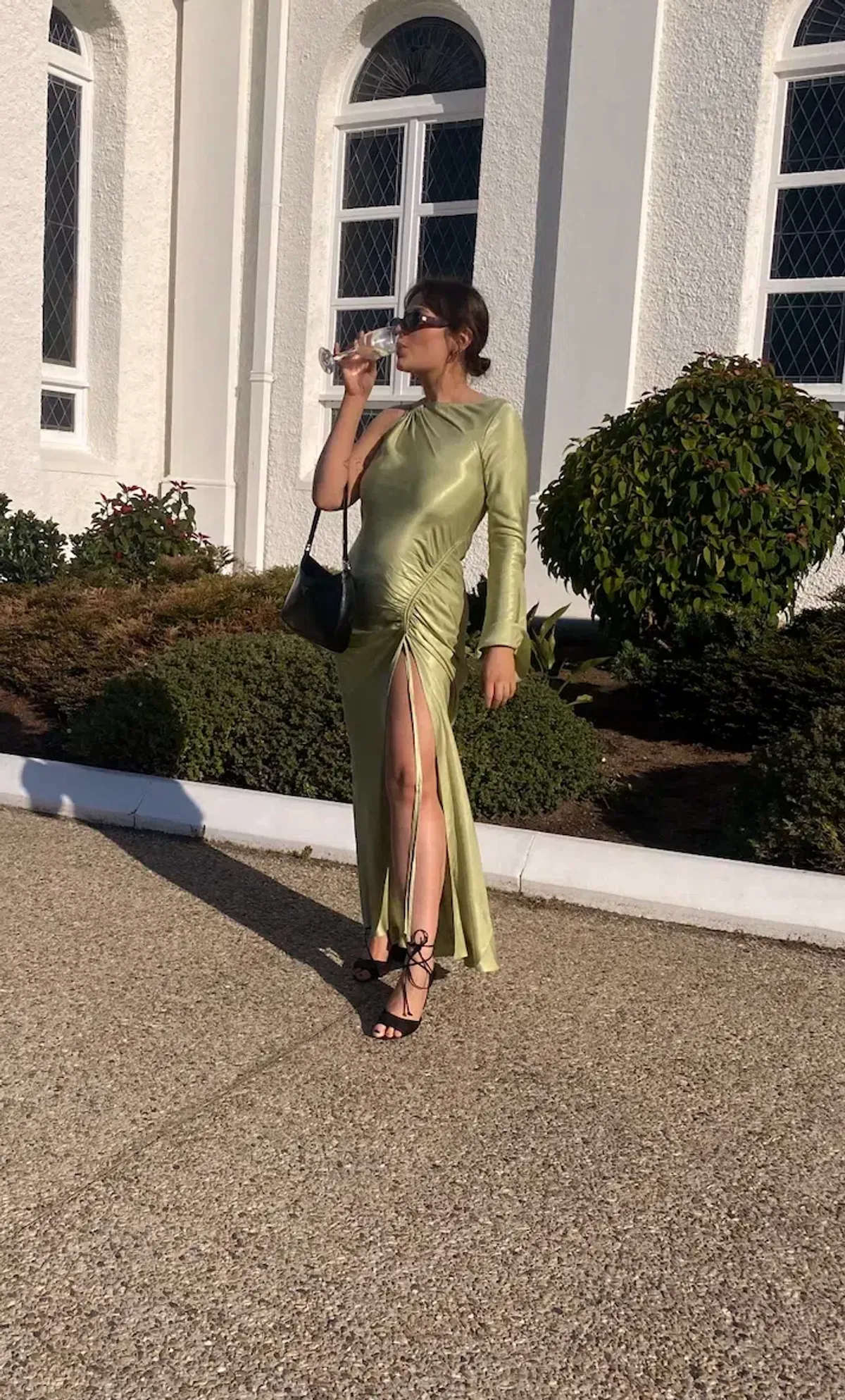 Bec & Bridge Kai Asym Maxi Dress Pear Green Size AU 8 - Image 3