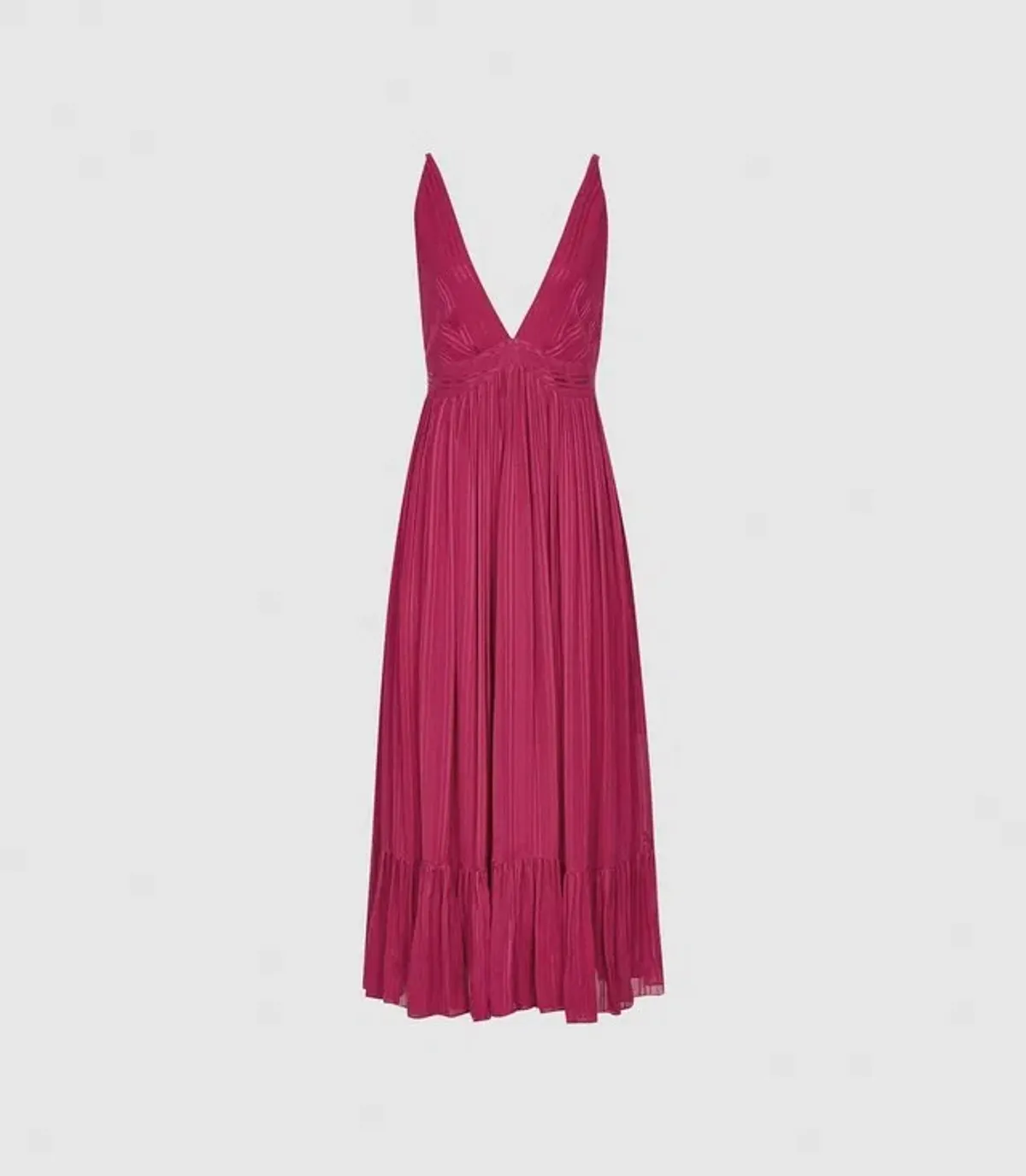 Reiss Women's Marie Textured Fabric Dress Pink Size 10 - Image 4