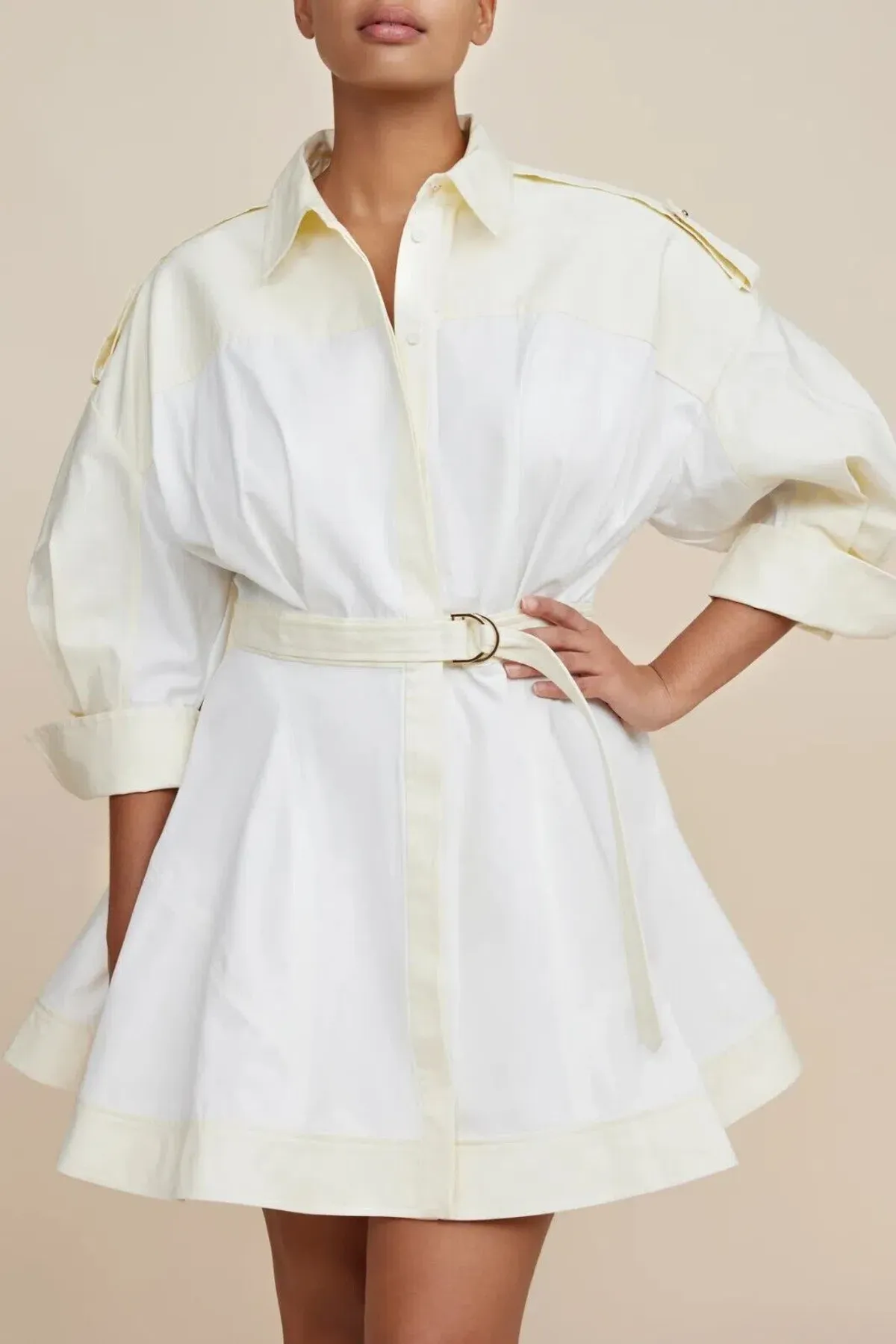 Acler Vienna Dress In Cannoli Cream Size AU 10 - Image 3