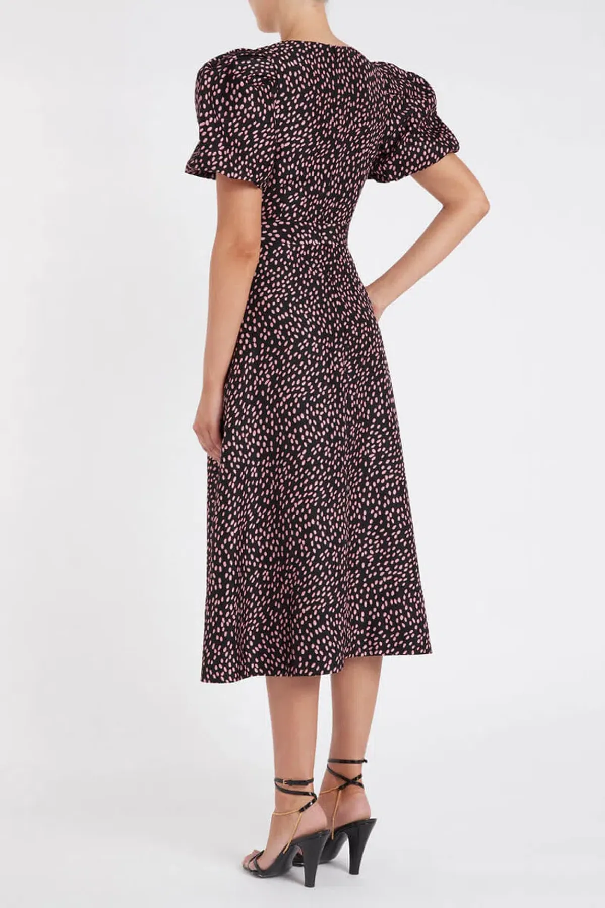 Rebecca Vallance Cha Cha Midi Dress Pink Polka Dot Size 12 - Image 2