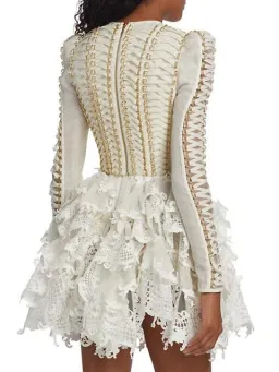 Zimmermann Coaster Corset Laced Dress Ivory Size 0/Au 8 for rent on The Volte - image 2