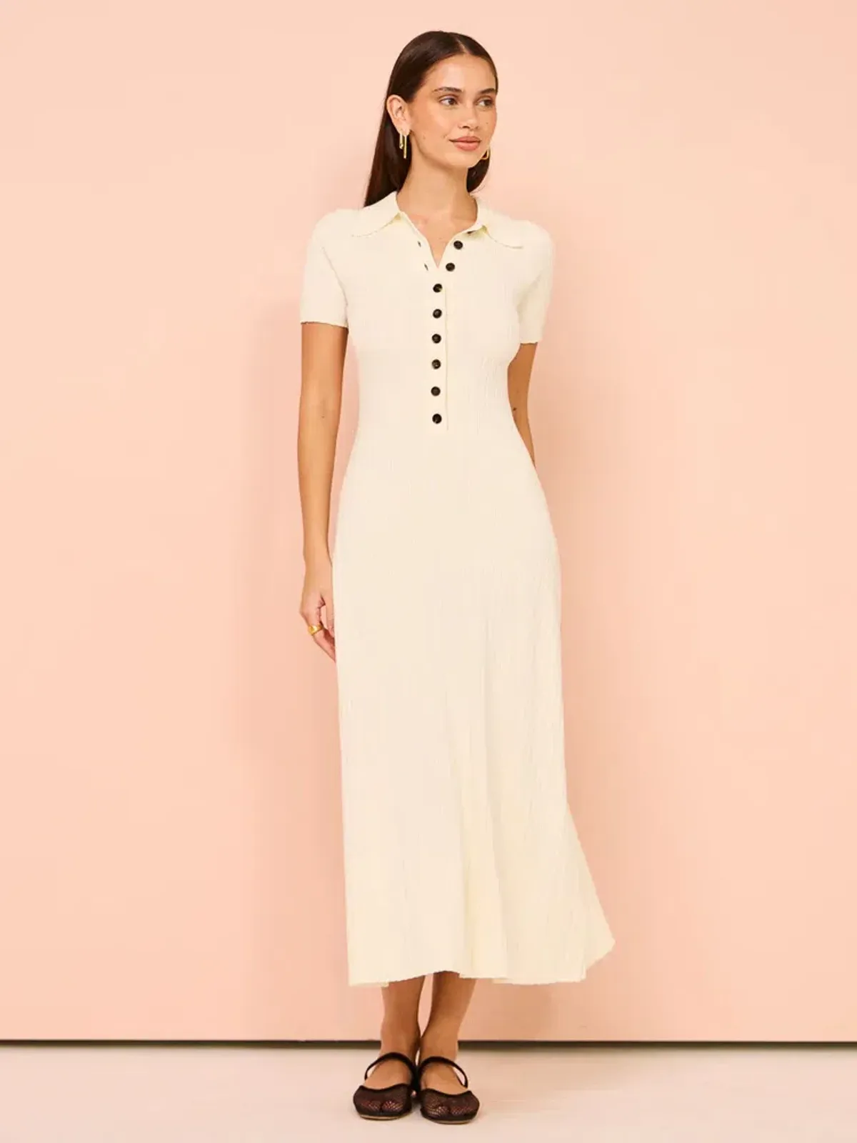 Anna Quan Laurel Penelope Midi Silence Ivory Dress Size 10 - Image 8