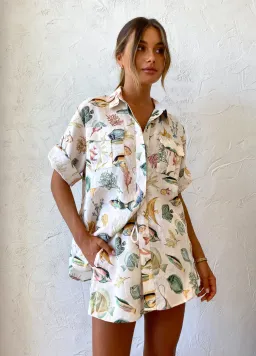 Alemais Wanda Shirt Short Two Piece Set Print Size 10 for rent on The Volte - image 3