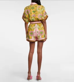 Alemais Winnie Floral Spliced Pink Shirt and Short Two Piece Set Print Size 10 for rent on The Volte - image 2