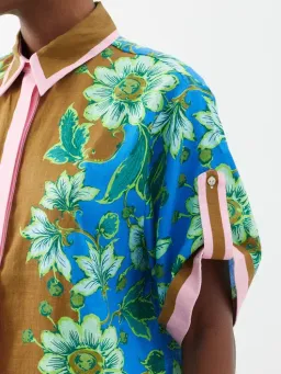 Alemais Winnie Floral Spliced Blue Brown Shirt and Pant Two Piece Set Floral Size 10  for rent on The Volte - image 7