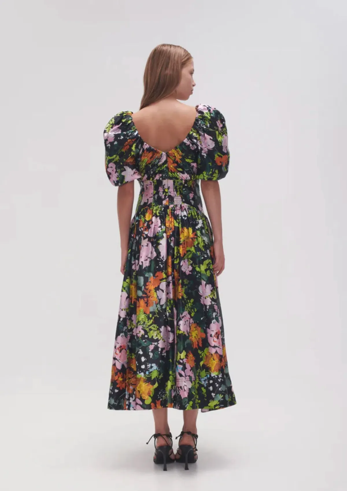 Aje Gabrielle Plunge Midi Dress Midnight Floral Size 14 / XL - Image 2