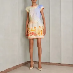 Zimmermann Coaster Structured Mini Dress Poster Print Size 0 / Au 8  for rent on The Volte - image 1