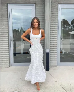 Sheike Petal Dreams Midi Dress White Size 8 for rent on The Volte - image 1