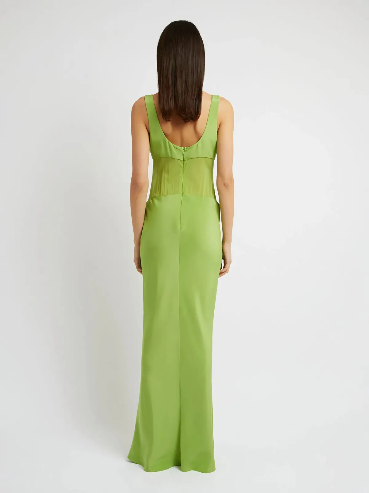 Christopher Esber Sheer Torso Cowl Tank Dress in Apple Size 8 - Image 3