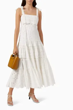 Alemais Evie Panelled Tie Midi Maxi Dress White Size 6 for rent on The Volte - image 3