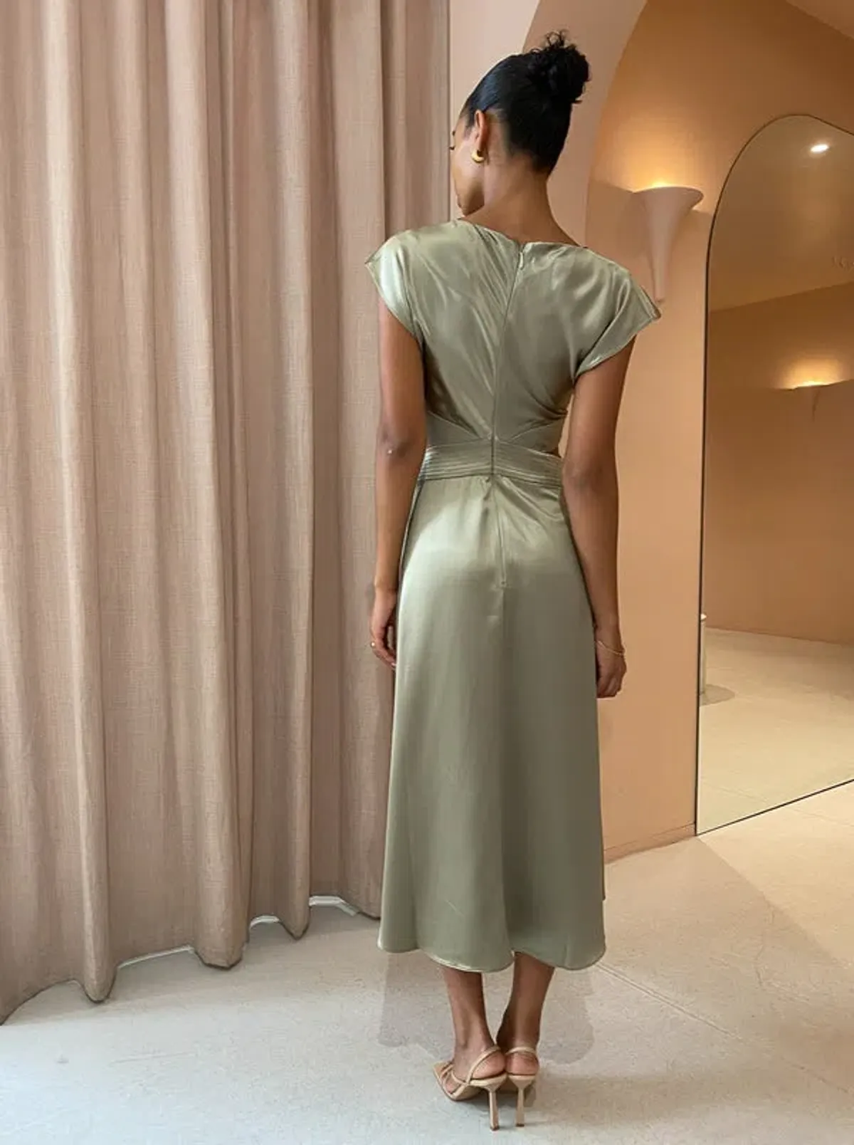 Acler Plympton Dress Moss Green Size 6 - Image 2