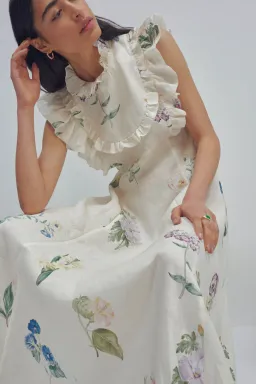 Alemais Jules Floral Midi Maxi Antique Dress White Size 10  for rent on The Volte - image 7