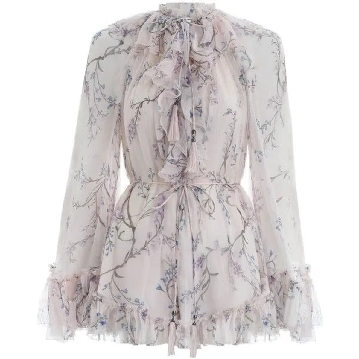 Zimmermann Paradiso Floating Floral Playsuit Pale Pink Size 0 / AU 8 - Image 1