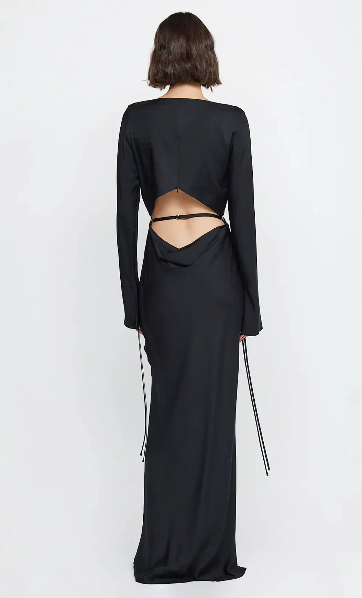 Bec & Bridge Diamond Days Long Sleeve Cut Out Maxi Dress Black Size AU 8 - Image 2