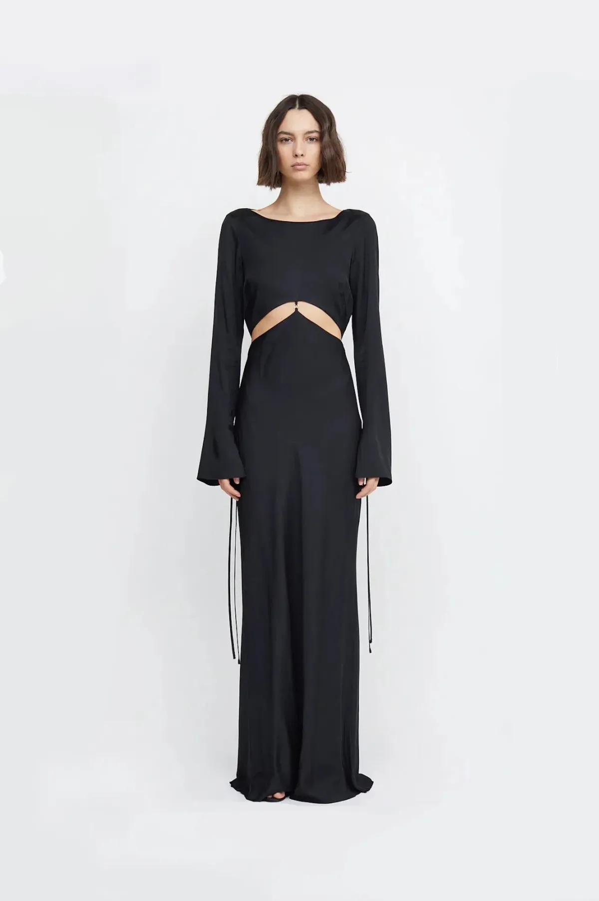 Bec & Bridge Diamond Days Long Sleeve Cut Out Maxi Dress Black Size AU 8 - Image 1