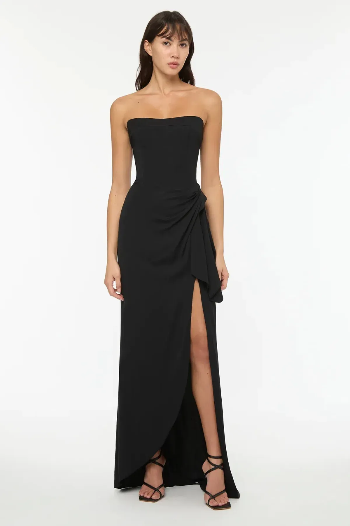 Manning Cartell Asymmetrical Games Strapless Gown Black Size AU 6 - Image 1