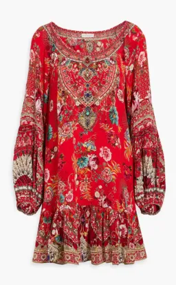Camilla Frill Dress Red Print Size 18  for rent on The Volte - image 3