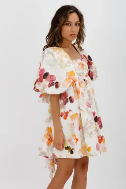 AJE Dassia Puff Sleeve Mini Dress Floral Print Size 10 for rent on The Volte - image 16