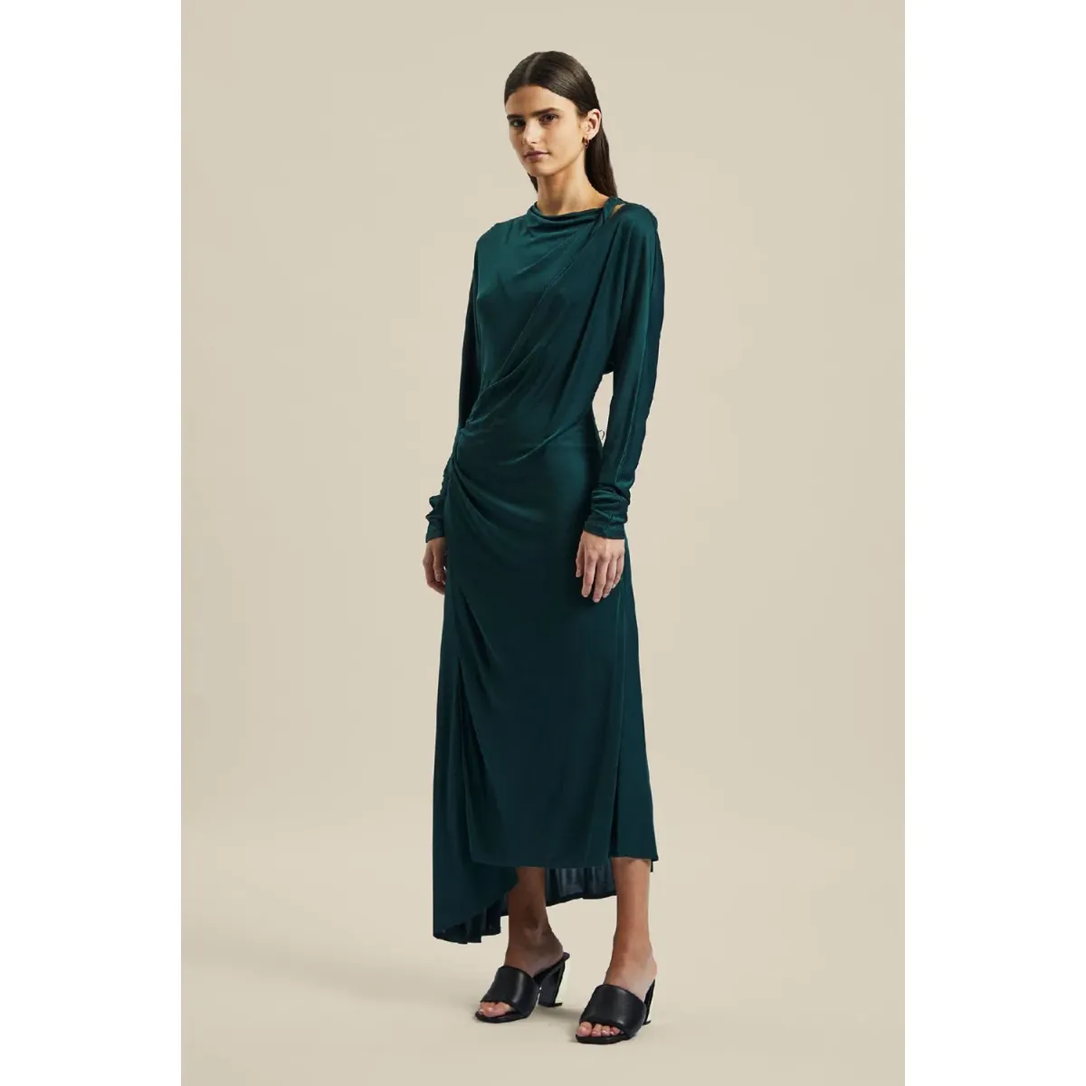 Ginger & Smart Coalesce Twist Front Dress Forest Green Size XS / Au 6 - Image 4