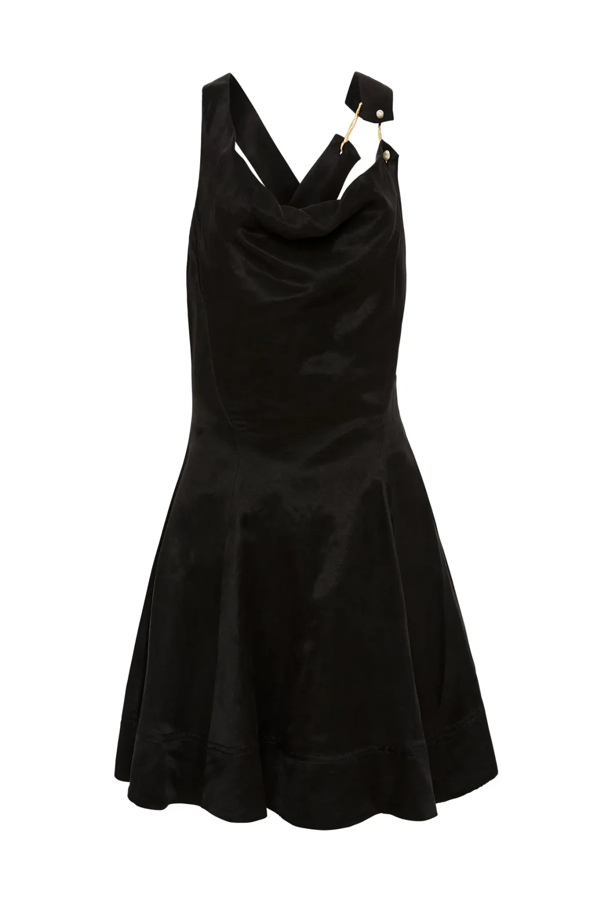 Aje Liberty Asymmetric Mini Dress Black Size AU 6 - Image 3