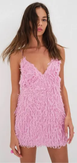 For Love and Lemons Kamara Mini Dress Pink Size AU  6 for rent on The Volte - image 1
