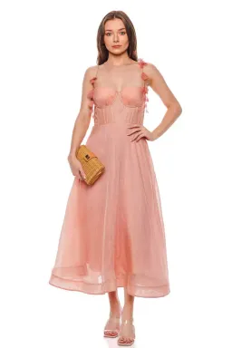 Zimmermann Wonderland Midi Corset Dress Dusty Pink Size 1 / AU 10 for rent on The Volte - image 1
