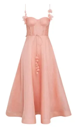Zimmermann Wonderland Midi Corset Dress Dusty Pink Size 1 / AU 10 for rent on The Volte - image 3