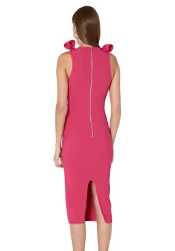 By Johnny V Neck Bow Shoulder Dress Pink Size 6  for rent on The Volte - image 3