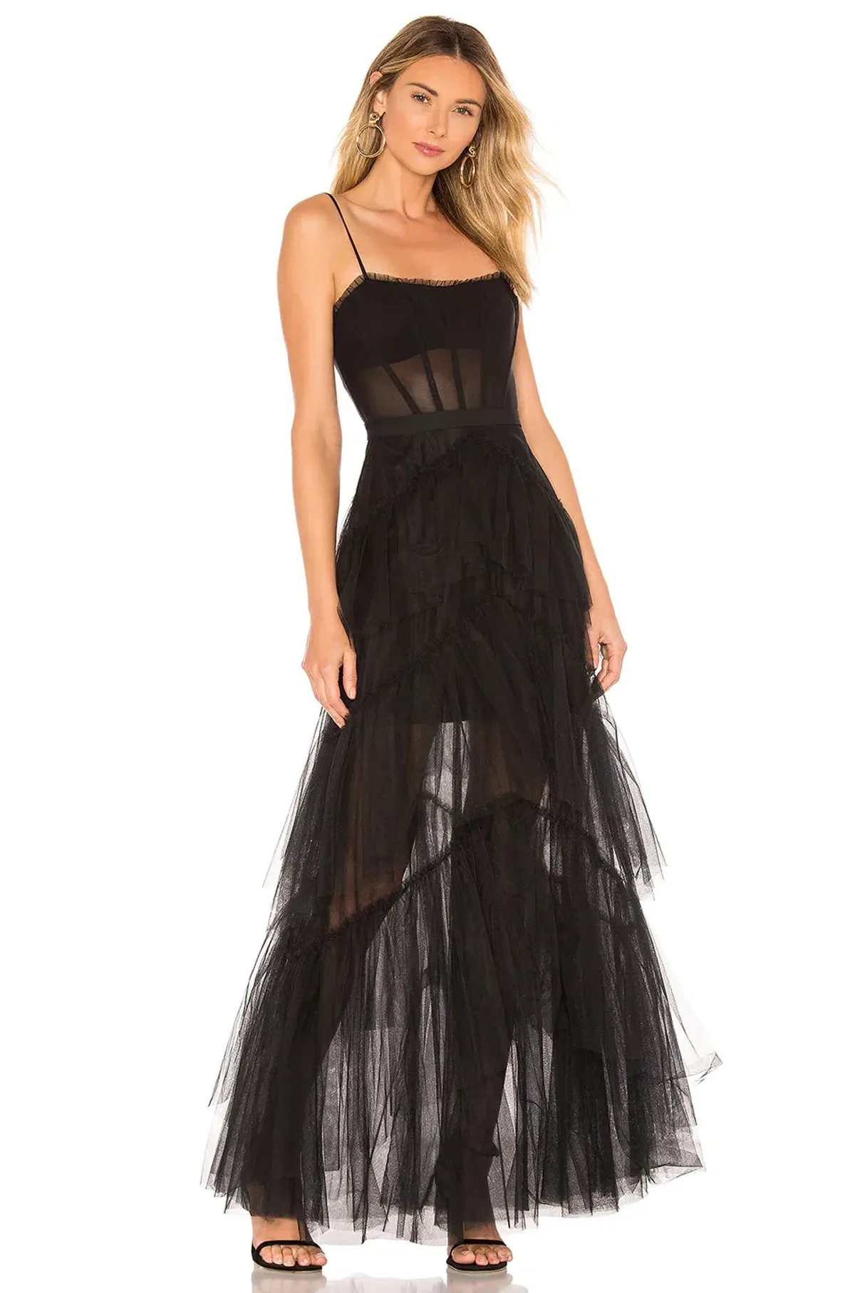 BCBGMAXAZRIA Corset ‘Tulle’ Gown Black Size AU 10 - Image 1