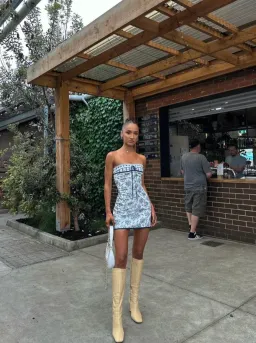 With Jean Sabrin Dress Toile Papillon White Size S / AU 8  for rent on The Volte - image 4