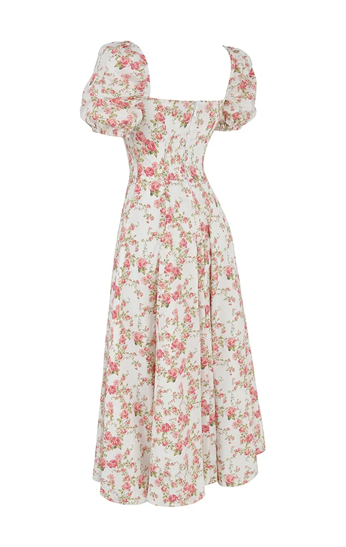 House of CB Rose Print Puff Sleeve Midi Sundress Floral Size L/AU 12 - Image 5