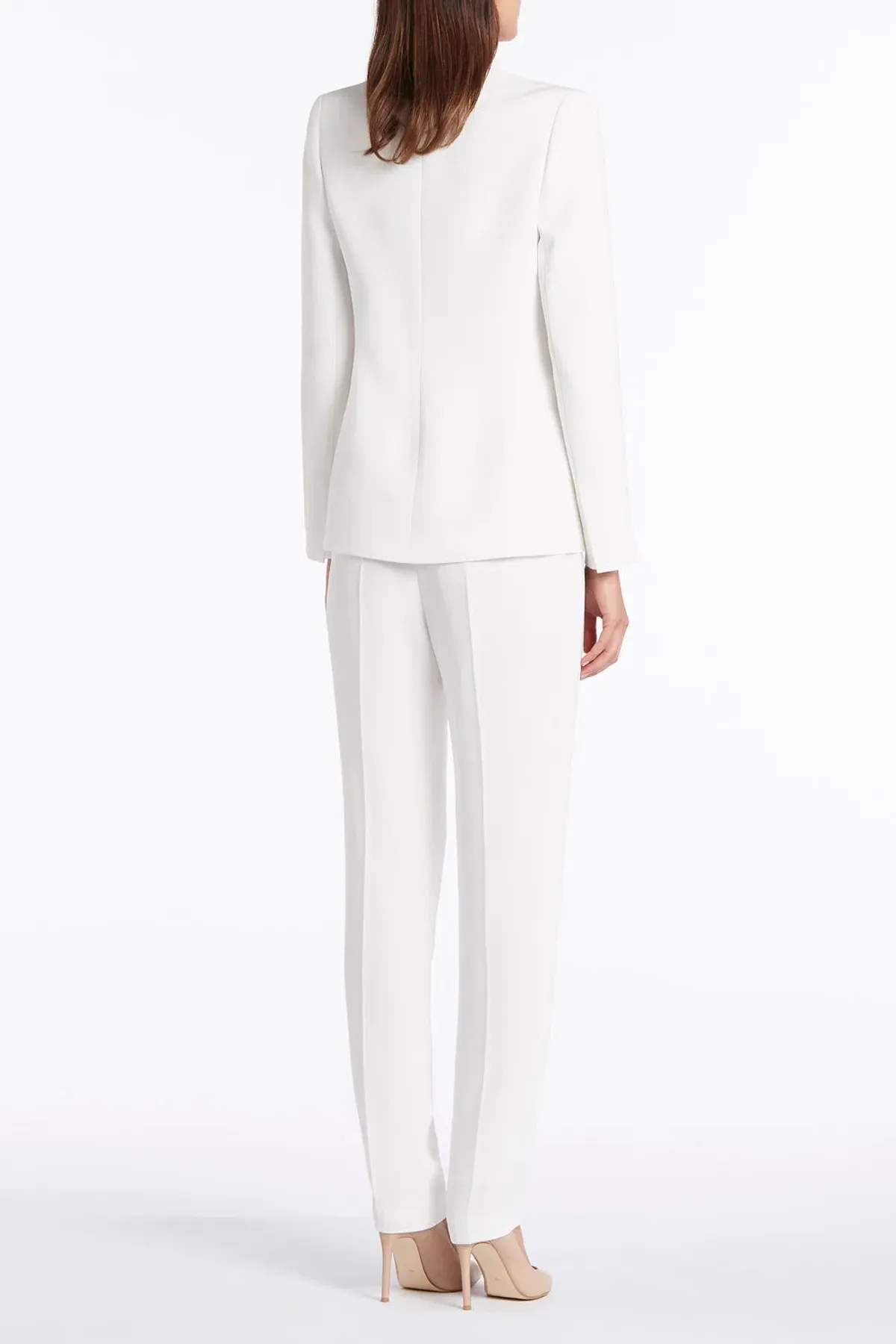 Carla Zampatti Long Line Jacket and Pants White Size 10 - Image 2