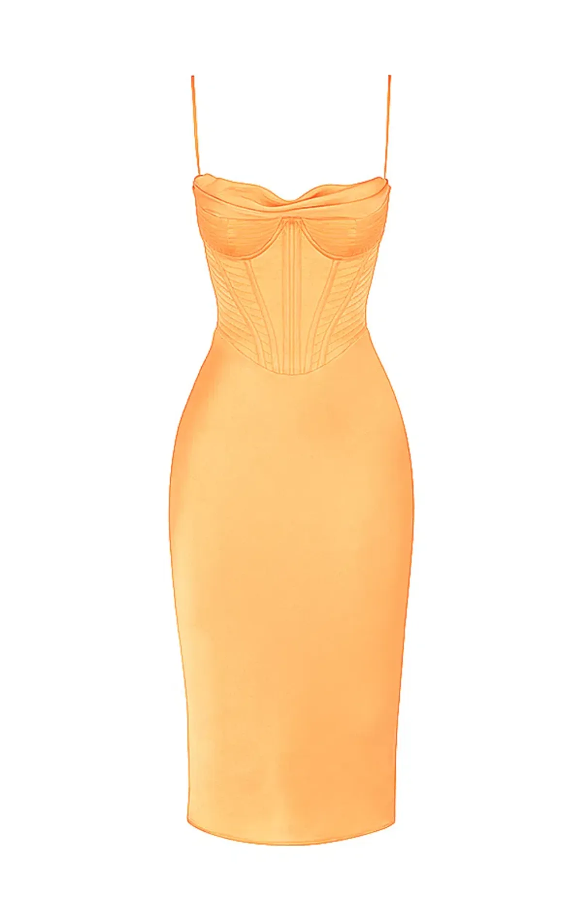 House of CB Myrna Corset Midi Dress Orange Size S/AU 8 - Image 6