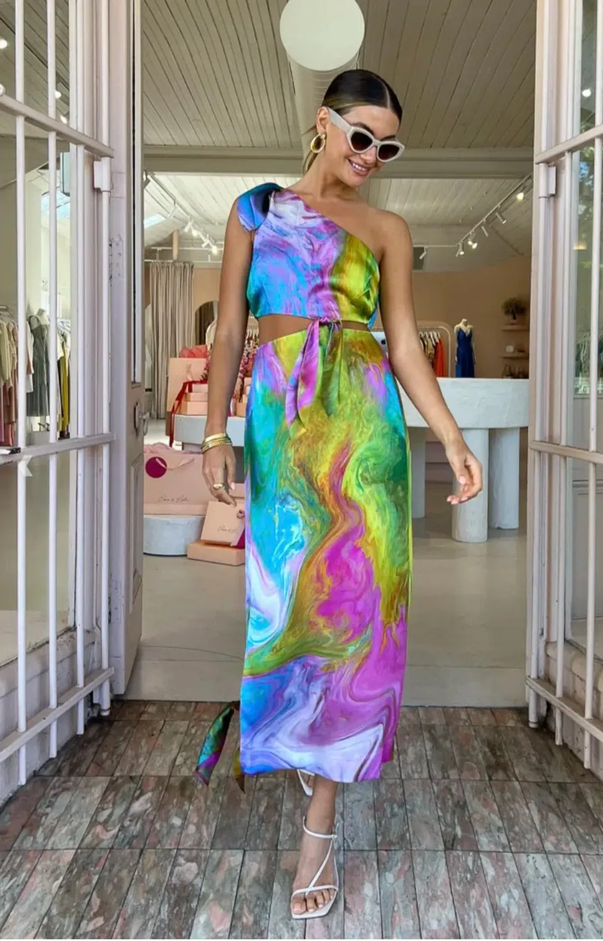 Alemais Irving Knot Dress Multi Size 8 - Image 1