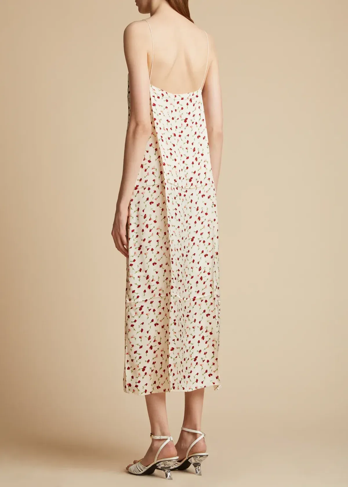 Khaite Sicily Rose Slip Dress Print Size 8 - Image 2