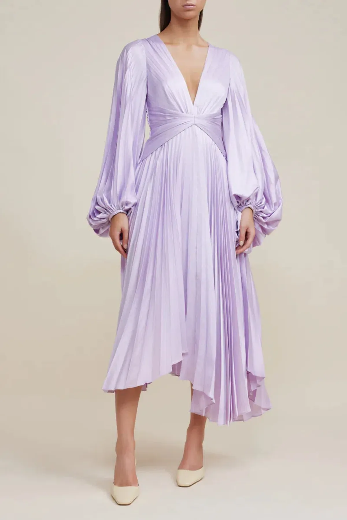 Acler Palms Midi Dress Lilac Size 8 - Image 1