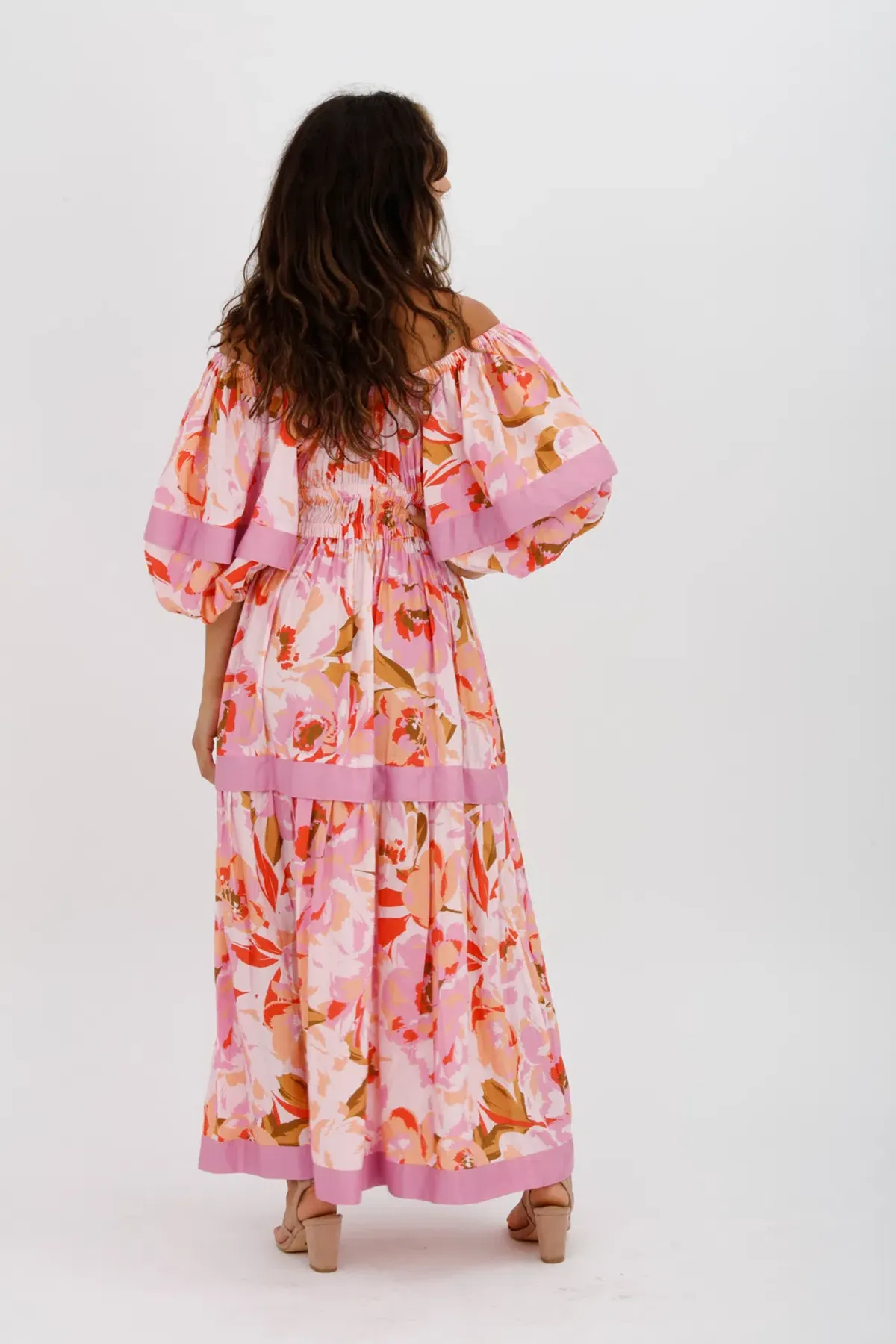 Acler Wayland Short Sleeve Printed Midi Dress Pink Floral Size 8 - Image 9