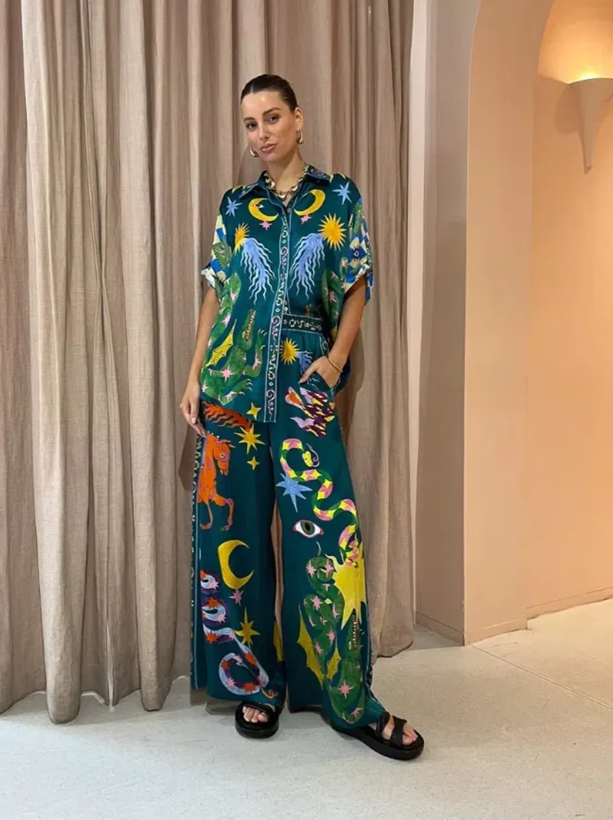 Alemais Guardian Oversized Shirt and Pant Set Multi Size 10/12 - Image 1