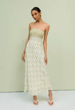By Johnny Duality Spot Bias Midi Dress Pistachio Spot Size XS / Au 6 for rent on The Volte - image 1