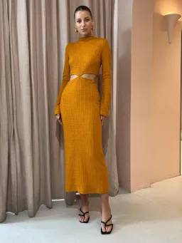 Camilla And Marc Nemesia Long Sleeve Dress in Burnt Orange Size 8 for rent on The Volte - image 1