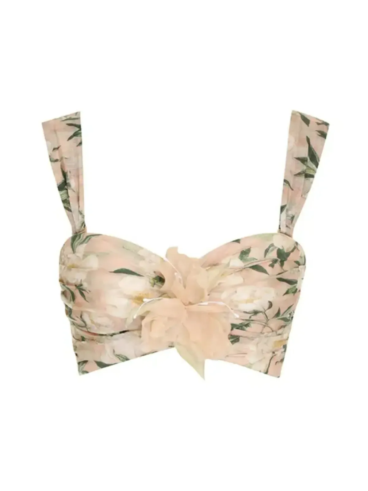 Zimmermann The Coaster Gathered Bra And Maxi Skirt In Blush Garden Floral Size 0 / AU 6 - Image 3