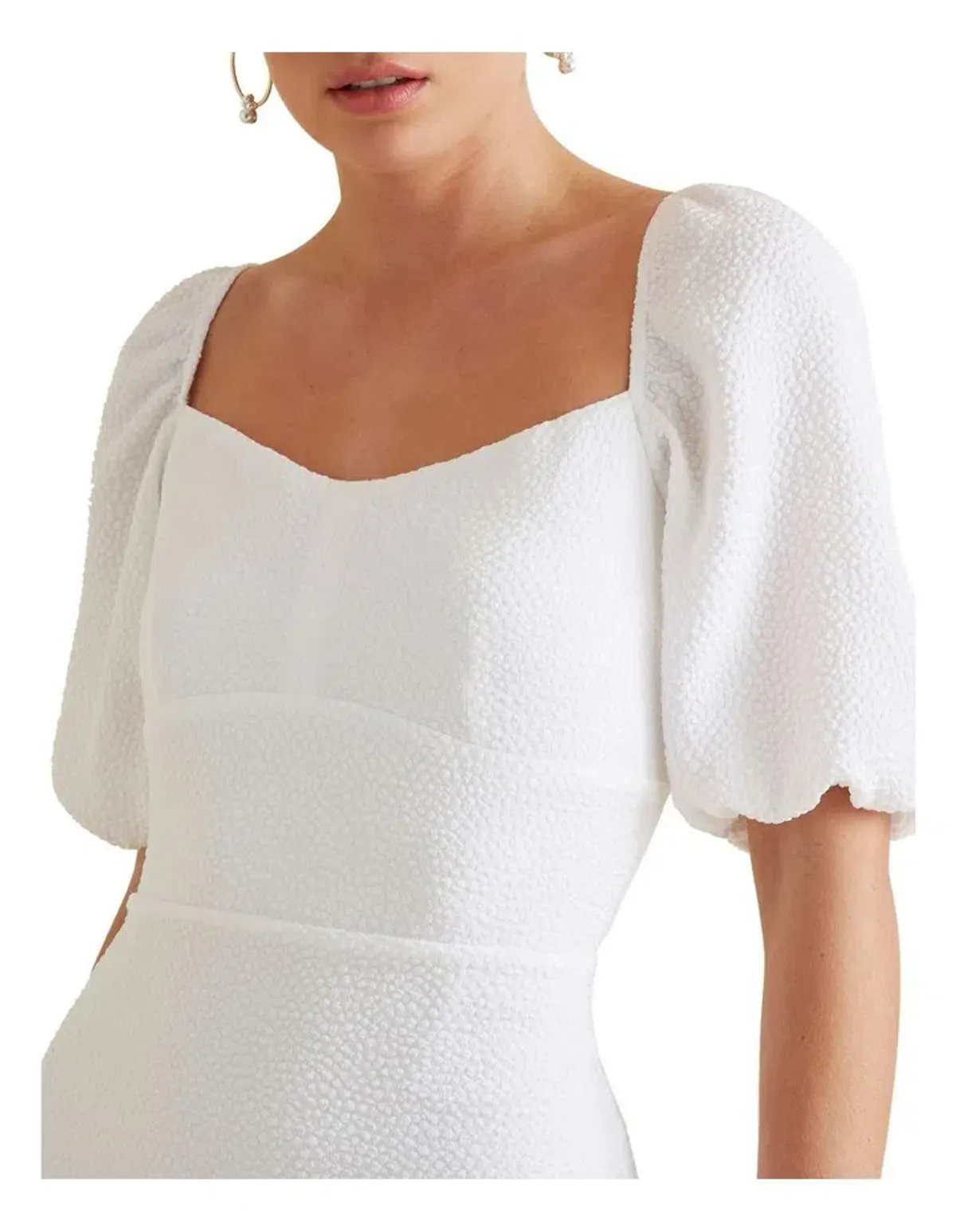 Seed Heritage Square Neck Slimline Dress White Size 6  - Image 3
