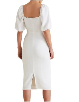 Seed Heritage Square Neck Slimline Dress White Size 6  for rent on The Volte - image 2