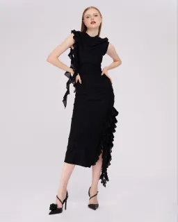 Fanci Club The Assassin Long Dress Black Size 6 for rent on The Volte - image 2