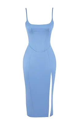 House of CB Casimira Satin Corset Midi Dress Blue Size M/AU 10 for rent on The Volte - image 7